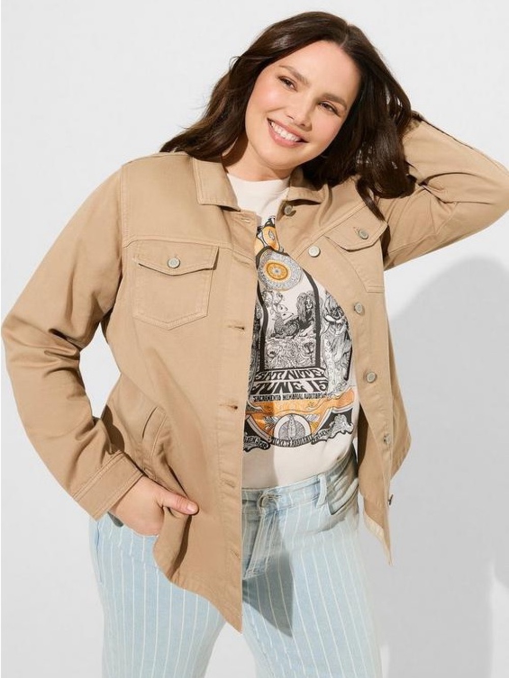 torrid Beige Jean Jacket EUC